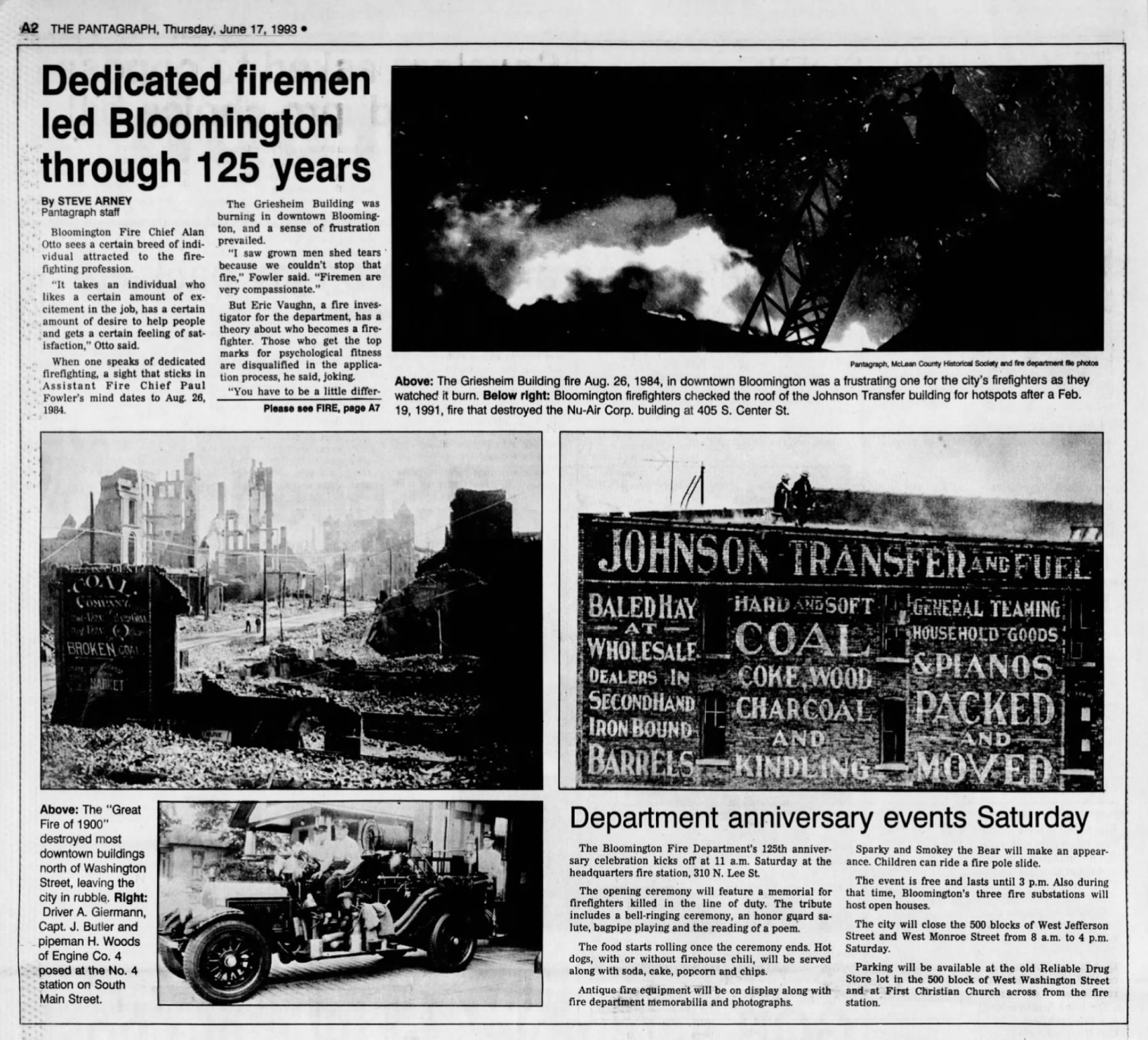 Dedicated firemen led Bloomington through 125 years